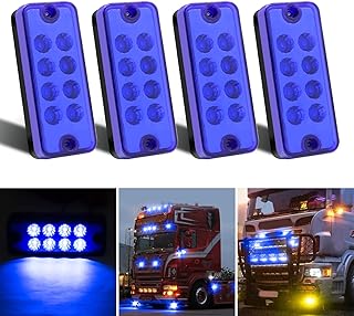 4 Bombillas Posicion LED, Luces de Marcador Lateral de 8 LED, Color Azul