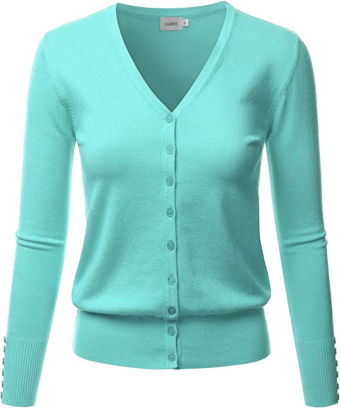 Women's V-Neck Long Sleeve Button Down Sweater Cardigan Soft Knit