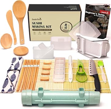 SmileTools Sushi Making Kit & Musubi Maker Kit - for Beginners & Pros