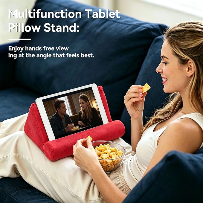 Soporte almohada para tablet Cyrank, color rojo, suave y portátil miniatura 2