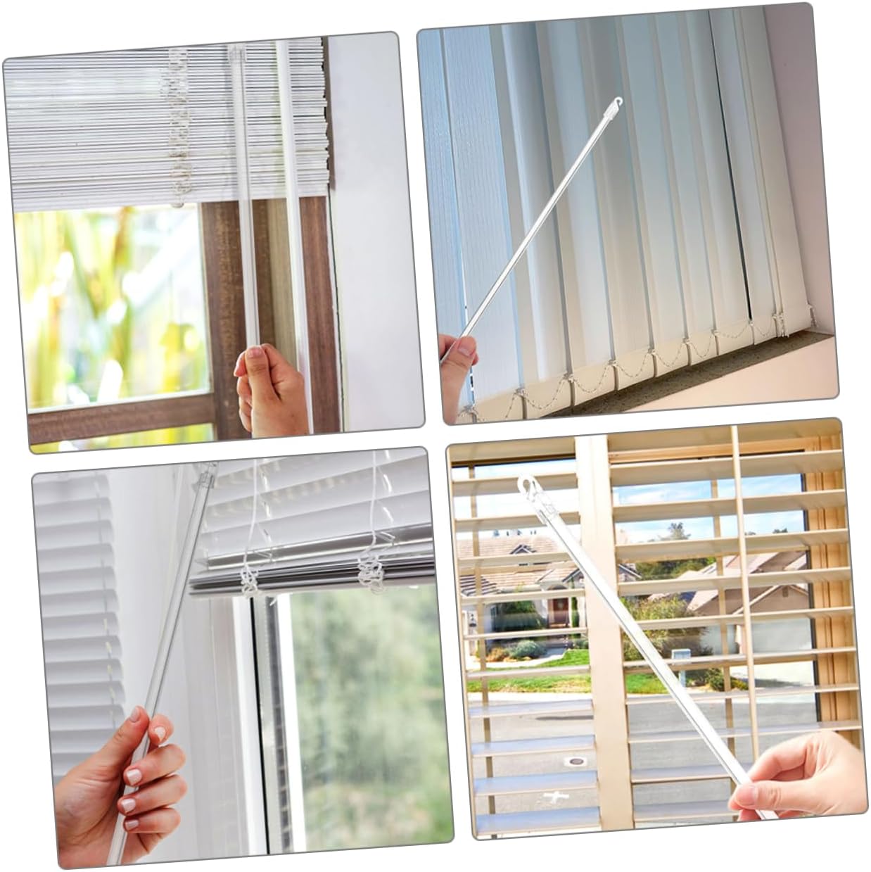 Zerodeko 4pcs Fiberglass Blind Tilt Wands Vertical Blind Rods for Bay Windows Bedroom Window