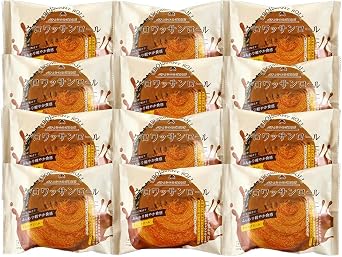 Kakaka Croissant Roll Chocolate Cream Set of 12, Bread and Sweets Double Packaging