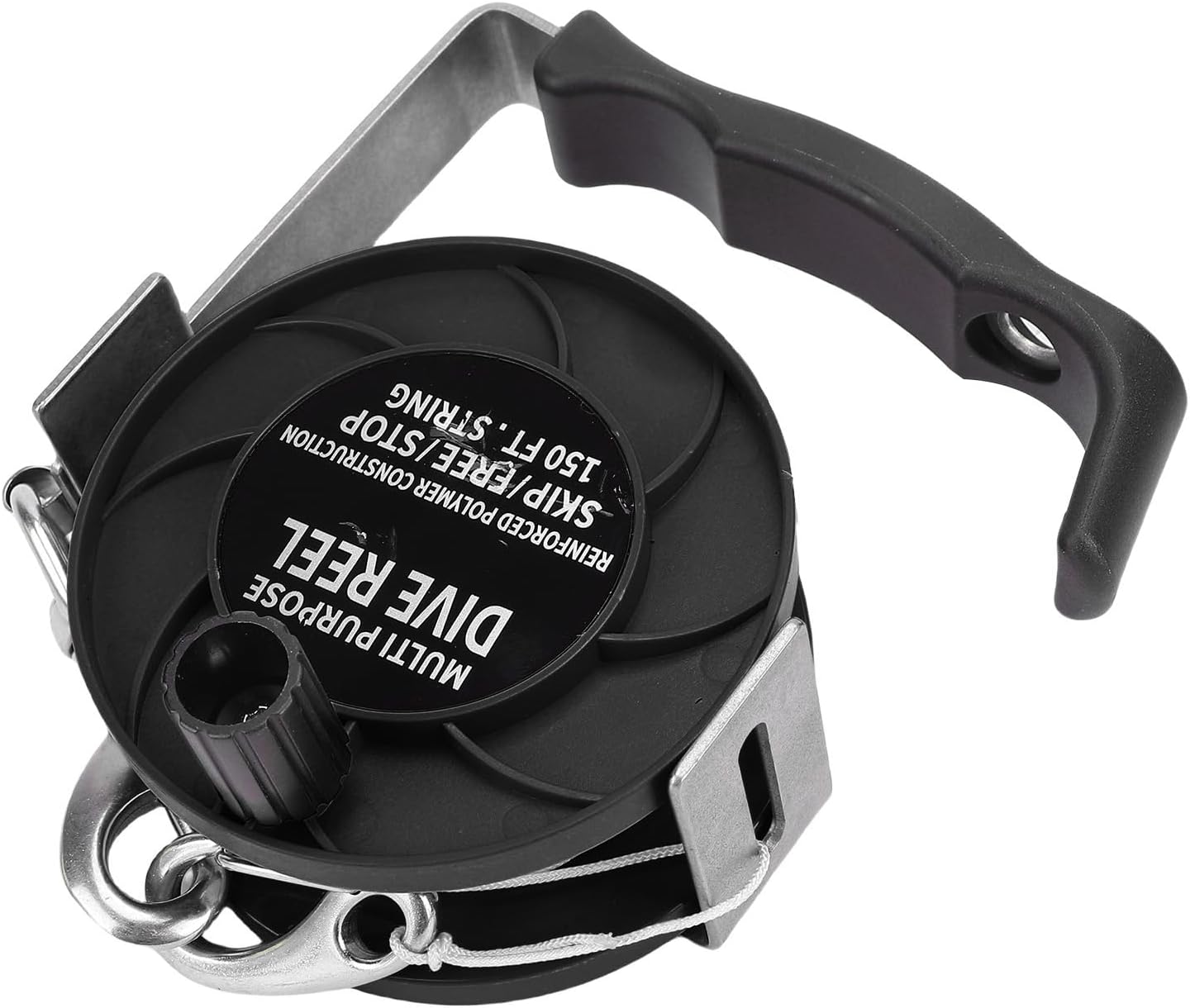 LICAEVEY Dive Reel, Stainless Steel 150FT Line with Handle for Underwater Cave Wreck Diving and BCD Diving