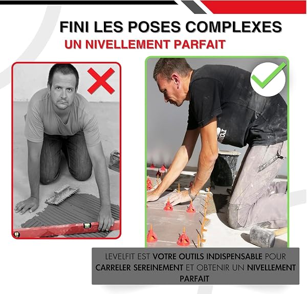 Croisillons carrelage autonivelant 2 mm | 200 clips + 100 cadrans réutilisables | 3-22 mm I Shaffer pro | compatible 20mm I système nivellement à visser | aide la pose de carreaux pour pose Sols/murs - 4