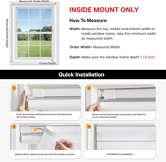 LazBlinds Persianas Zebra Manuales 35 in x 72 in Blanco miniatura 6