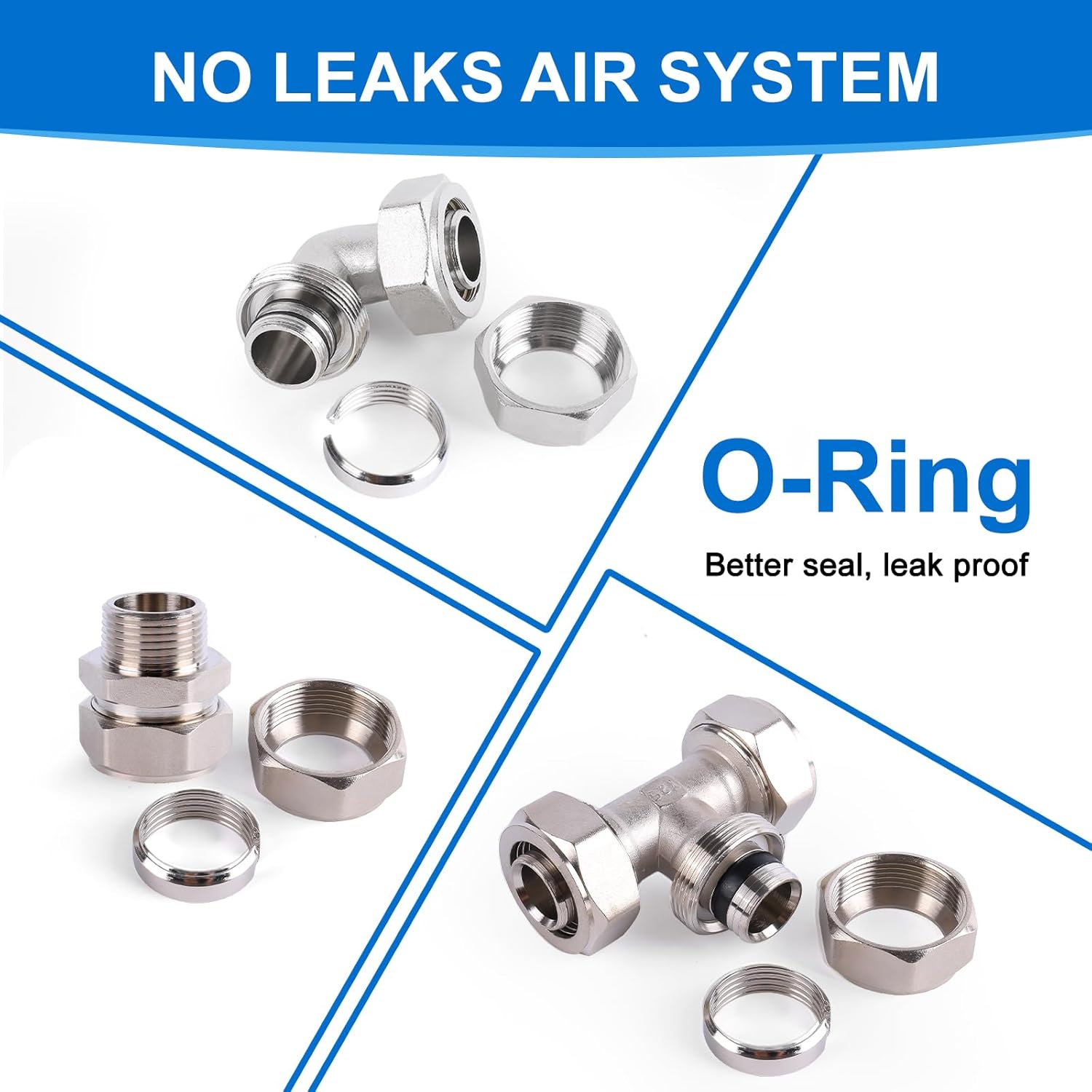 Shop Air Line Kit 3/4"×100'&200'&300' Compressed Air Line Kit, HDPE-Aluminum Piping Rapid Air System Garage Air Compressor Accessories Leak-Proof & Easy to Install