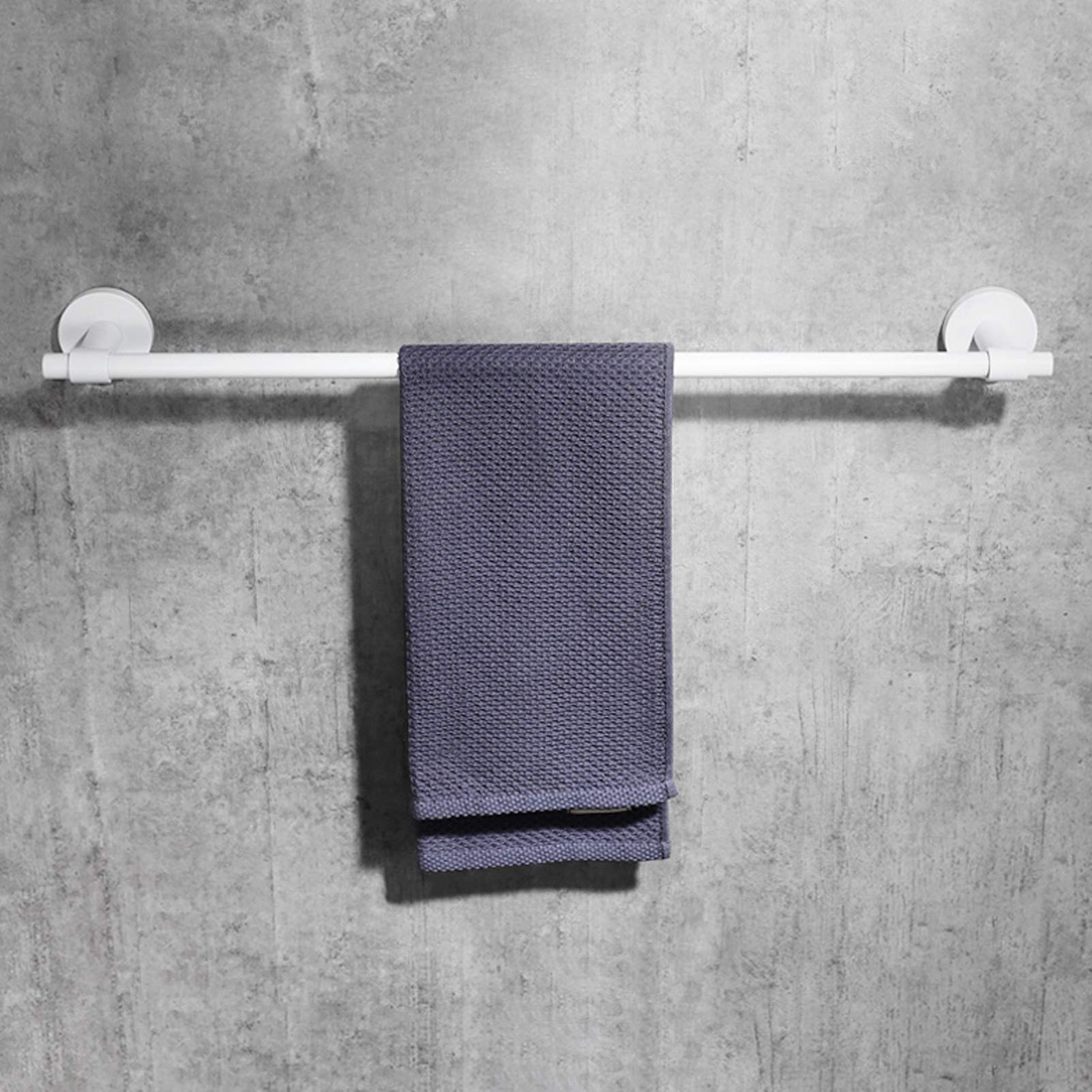 Porte-serviettes mural blanc 64 cm anti-rouille pour résoudre le manque de place