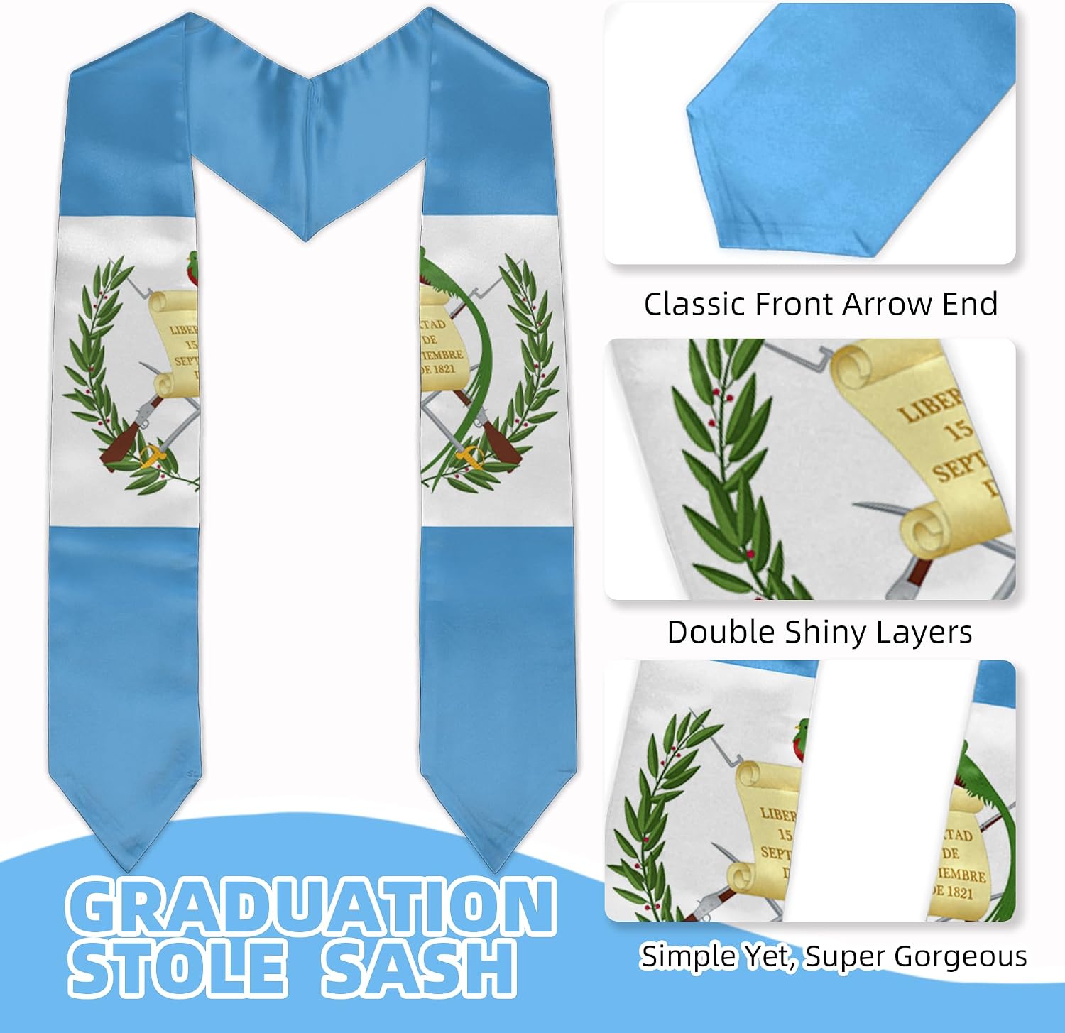 Civilos Unisex Flag Graduation Stole Flag Graduation Sash Honor Stole for Graduation Students image 4