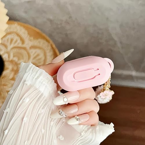 Miniatura 4 de Bonita funda rosa para Airpods de 21 generación para niñas y mujeres, con llavero de flores y kit de limpieza, funda protectora de silicona suave