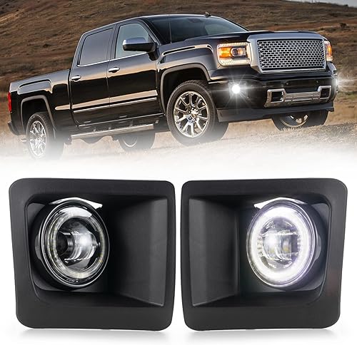 Miniatura 8 de BUNKER INDUST Luces antiniebla LED para GMC Sierra 1500 2014-2015, kit de lámpara antiniebla de conducción de parachoques