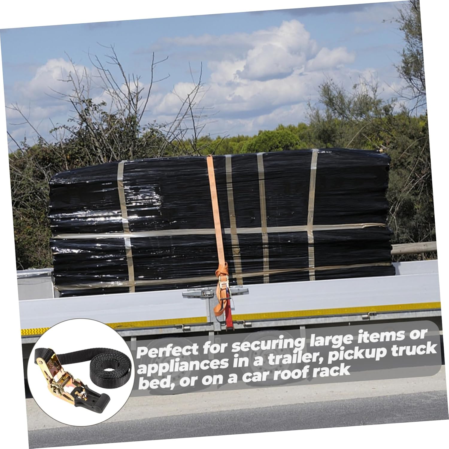 5pcs Heavy Duty Ratchet Tie Down Strap Cargo Straps Clips for Trucks Rvs Trailers Endless Ratchet