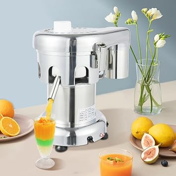 Ringmaster Commercial Juice Extractor 110V 370W Heavy Duty Centrifugal Juicer Machine Stainless Steel Vegetable & Fruit Juice Maker Electric Juice Squeezer Machine for Family,Hotel,Restaurant, Silver