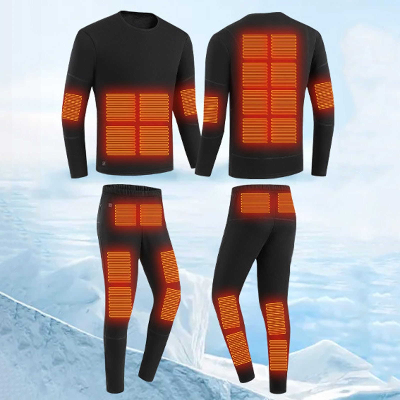 Thermo Anzug Herren Funktionswäsche Langarm Skiunterwäsche Atmungsaktiv Funktionsunterwäsche Warme Thermowäsche Set Thermo Leggings Thermo Kleidung Weich Thermo Oberteil