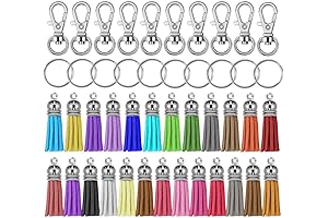 Selizo 150Pcs Swivel Hooks with Key Rings and Tassels Bulk for Keychain Crafts