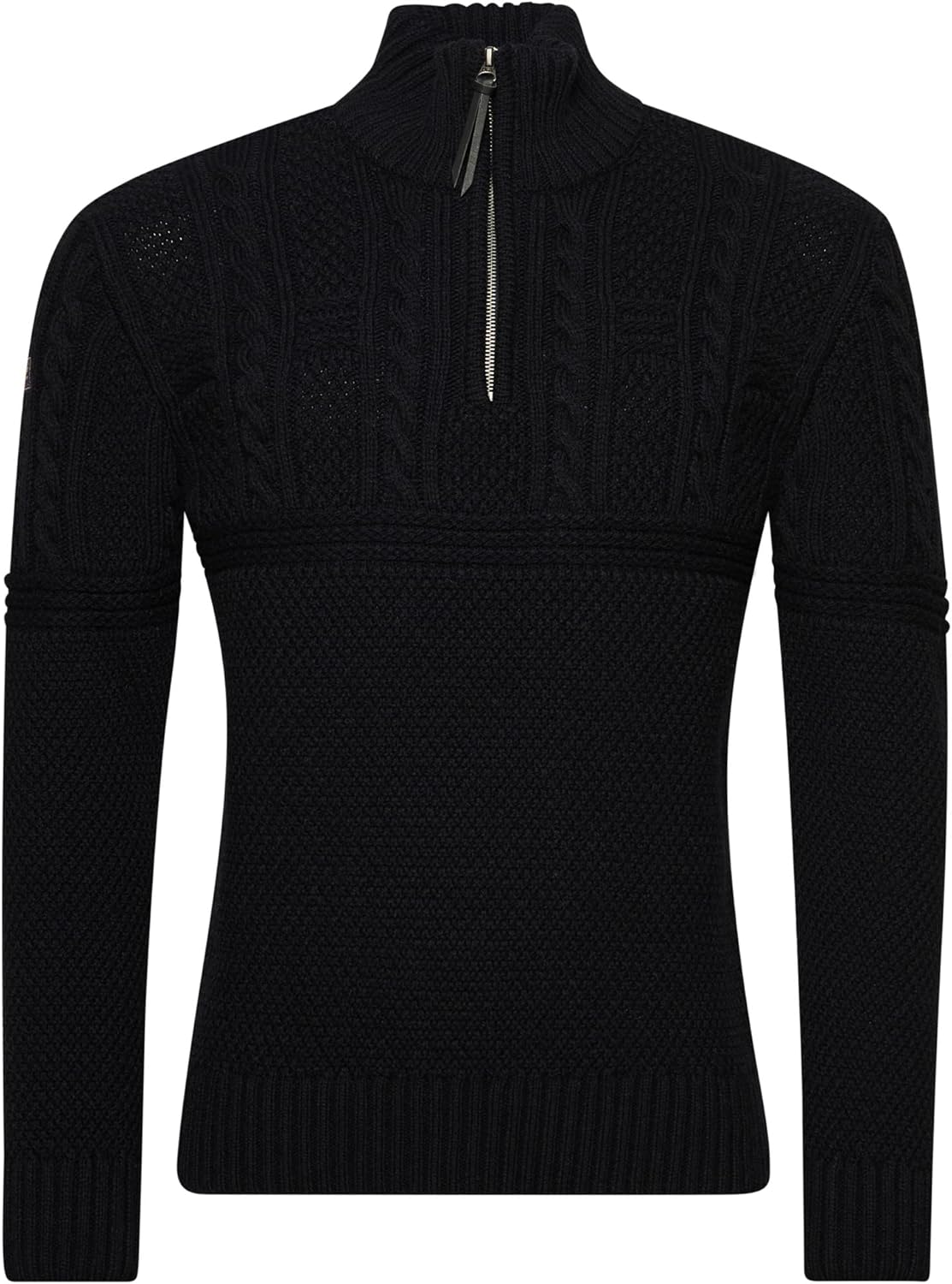 Superdry Mens Jacob Henley Jumper, Relaxed Fit, Wool Blend Eclipse Navy Size XL