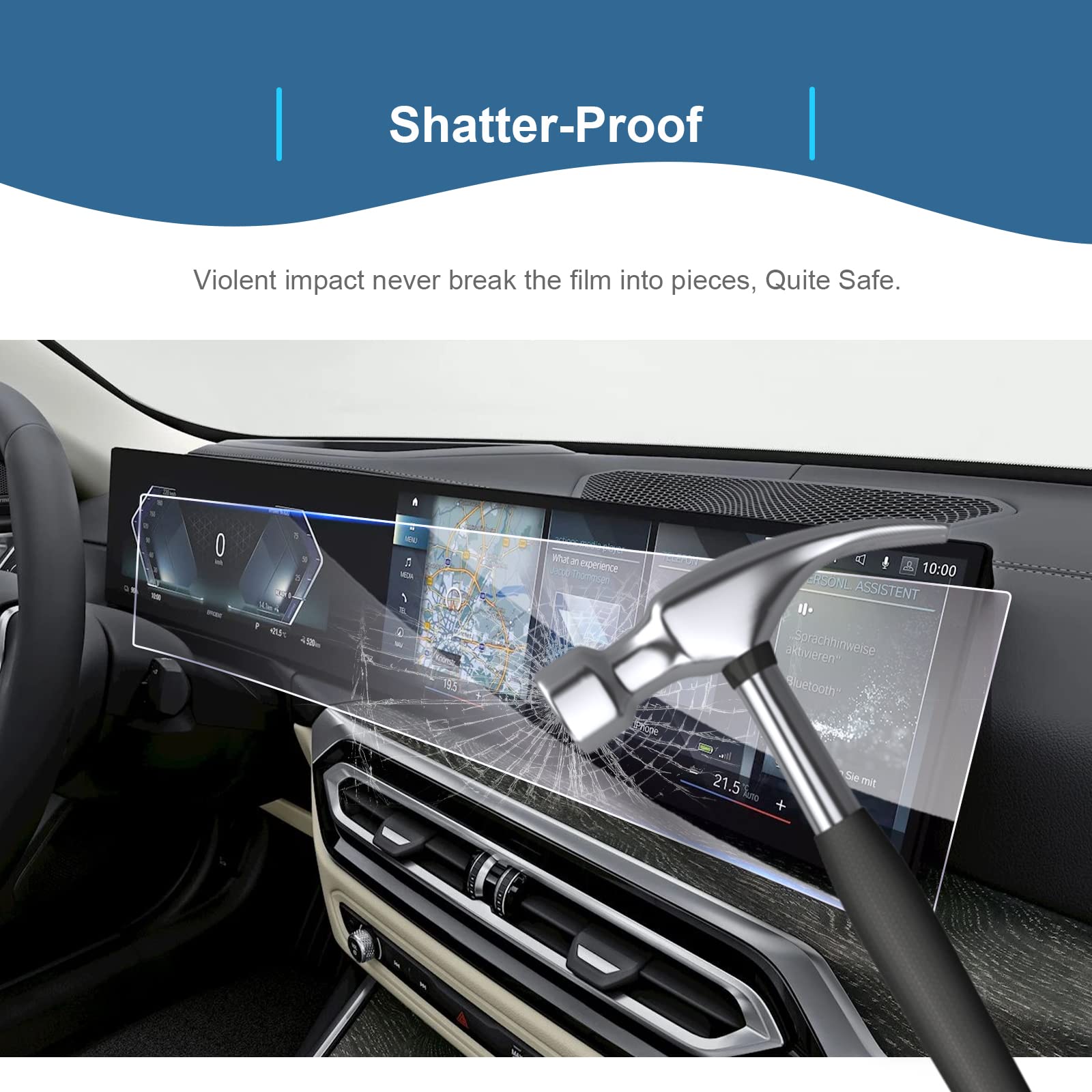 Pellicola Antiriflesso In Vetro Temperato Per BMW I4 2022-2025 – Protezione Per Display E Cruscotto, Alta Trasparenza