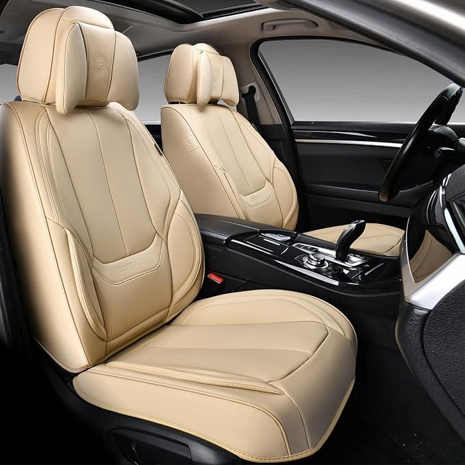 Coverado Universal Seat Covers Full Set, Waterproof Nappa Leather Car