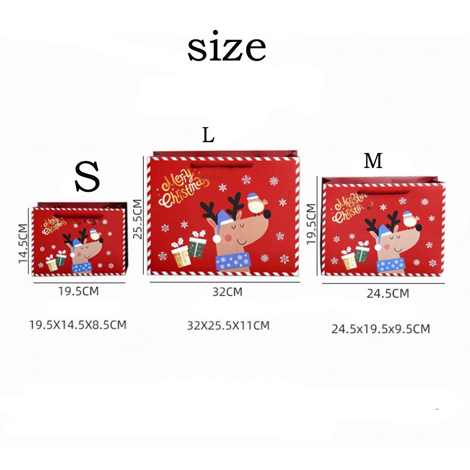 (Tres juegos) bolsas de regalo, cajas de regalo, bolsas de regalo de papel con asas, bolsas de papel navideñas, bolsas de dulces, bolsas de regalo