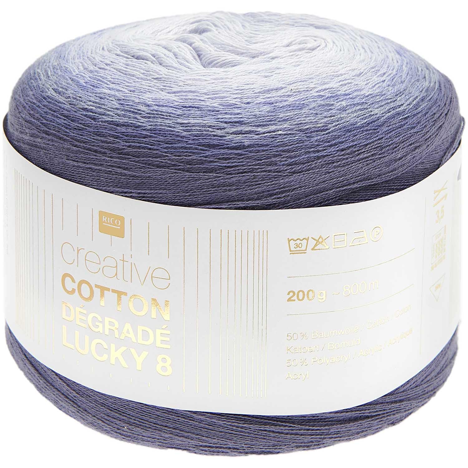 Fil Rico Design Creative Cotton Dégradé Lucky8 023 idéal pour tricoter un châle d'été