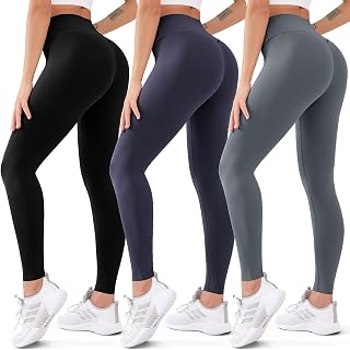 3 Pack High Waisted Leggings for Women Butt Lift Tummy Control Yoga Pants Non See-Through Workout Running Pants¡­
