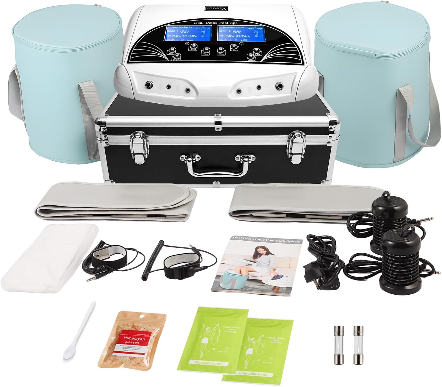 Couple Foot Bath Detox Spa, Large Screen, Body Heating Belts & Multi-Use Insulated Tub Set for Home