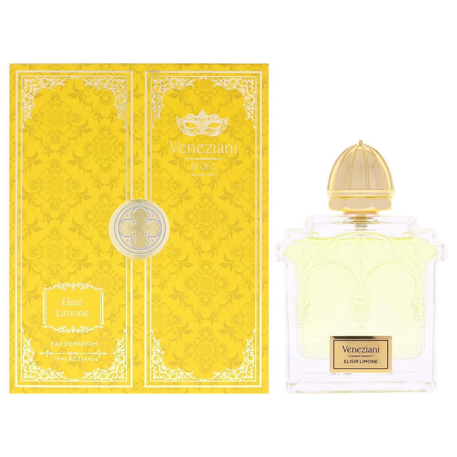 Veneziani Elisir Limone - Italian Eau de Parfum - Long Lasting Perfumes for Women - Notes of Lemon, Bergamot, Rose and Musk Women Perfume - 2.5 oz