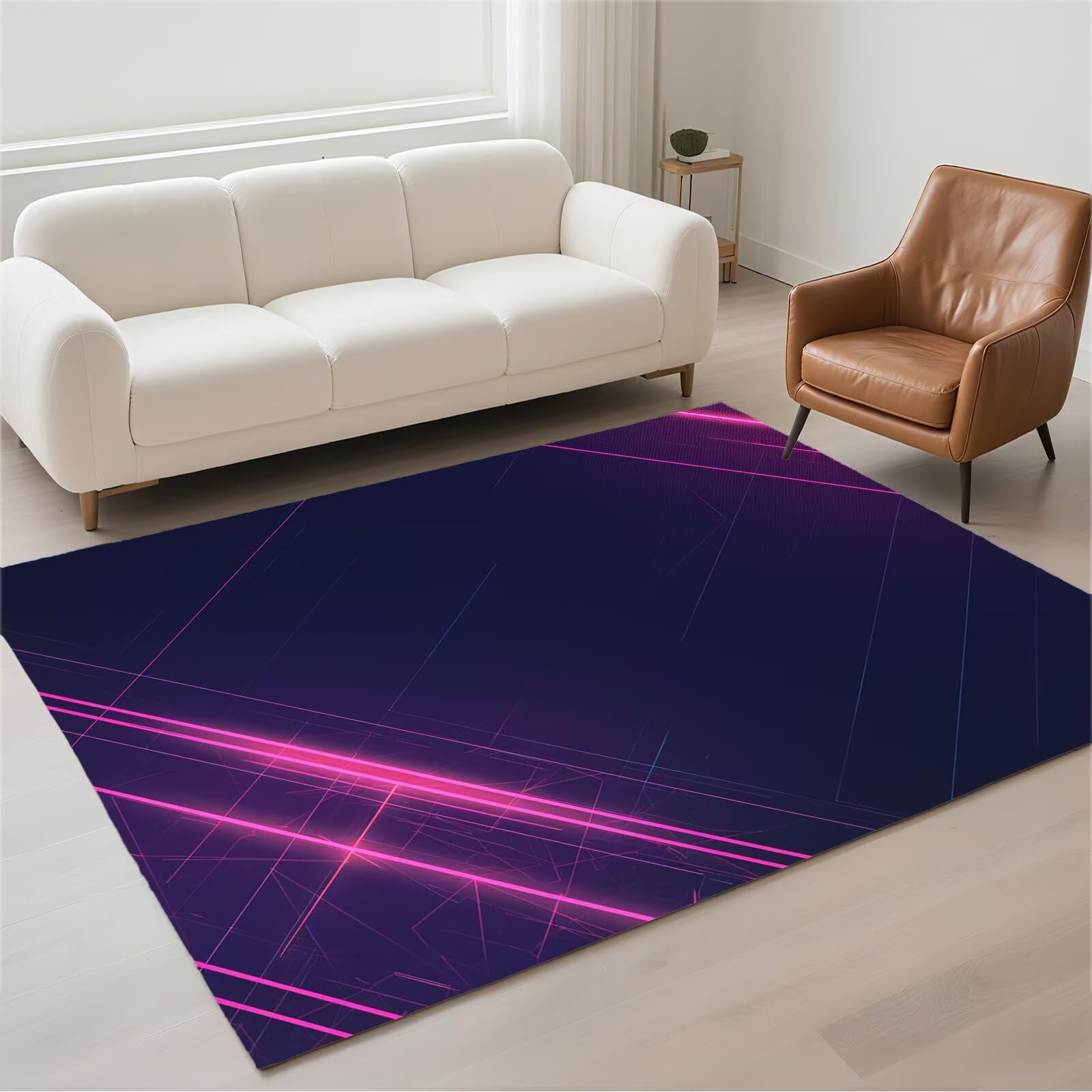 Tapis salon 140x200cm anthracite moderne lavable et antidérapant pour grand séjour moderne