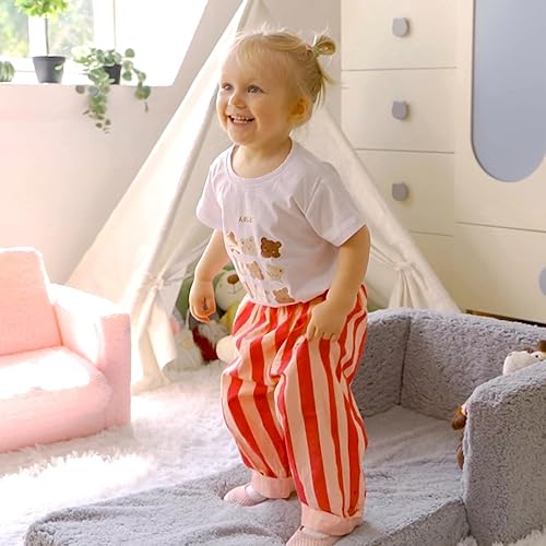 Miniatura 5 de ALIMORDEN 2 en 1 sofá abatible con Sherpa para niños, sofá convertible a tumbona, gris