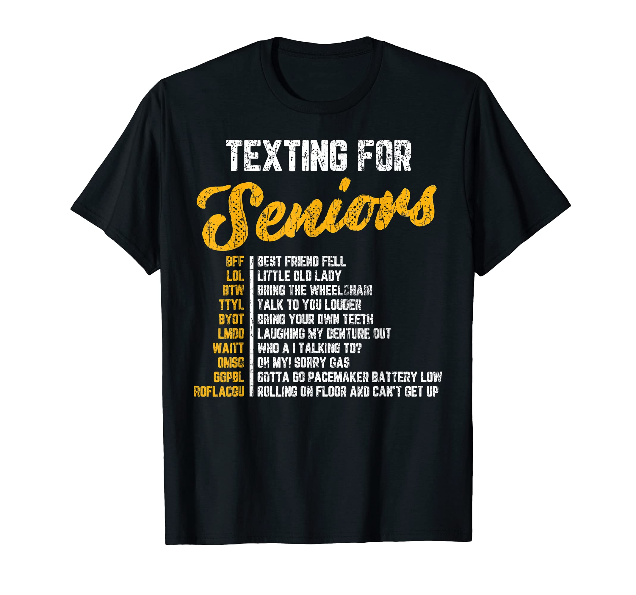 Texting For Seniors Funny Eldera 70th Birthday Graphic T-Shirt