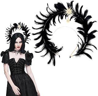 Halloween Angel Feather Headband Virgin Mary Halo headwear Sun Star Halo Crown Hairhoop for Women Girls Halloween Wedding Party hair accessory
