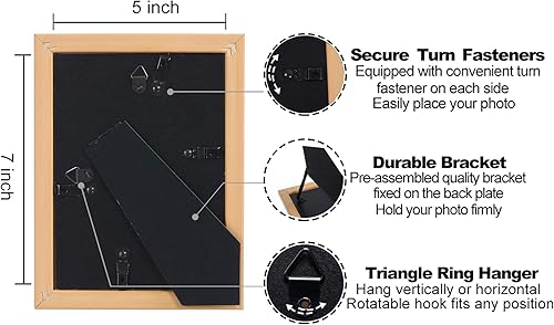 Miniatura 4 de VIOLABBEY Juego de 4 portarretratos de 5 x 7 pulgadas, coloridos portarretratos de estilo moderno, vidrio real templado de alta definición, para