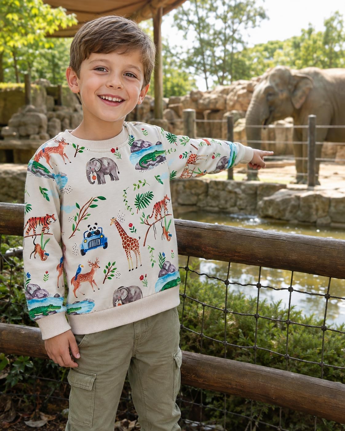 Toddler Boys Sweatshirts Kids 100% Cotton Warm Pullover Cartoon Sweater