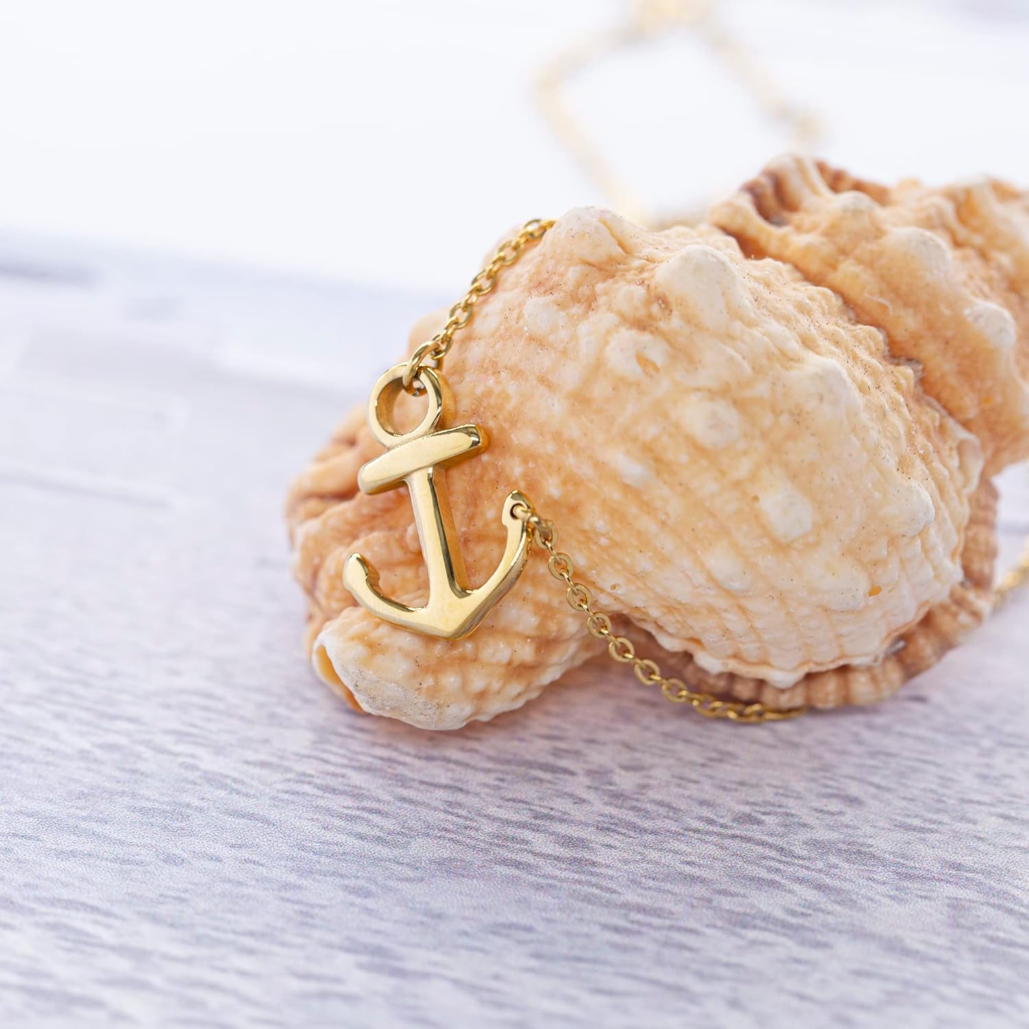 18k Silver Gold Rose Gold Plated Stainless Steel Women Sideways Anchor Pendant Necklace 18inches Choose Colors - Image 2