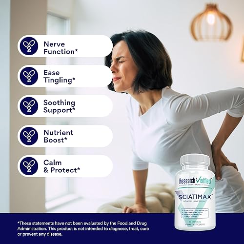 Miniatura 4 de Research Verified Sciatimax - Soporte para ciática y nervios con vitaminas B, magnesio, corydalis, boswellia y ácido alfa lipoico - 60 cápsulas