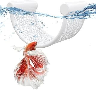 Betta Fish Hammock, White U Shape Betta Hammock, Betta Bed for Small Fish, Fish Tank Decoration, Betta Fish Tank Accessories for Shrimp and Bettas