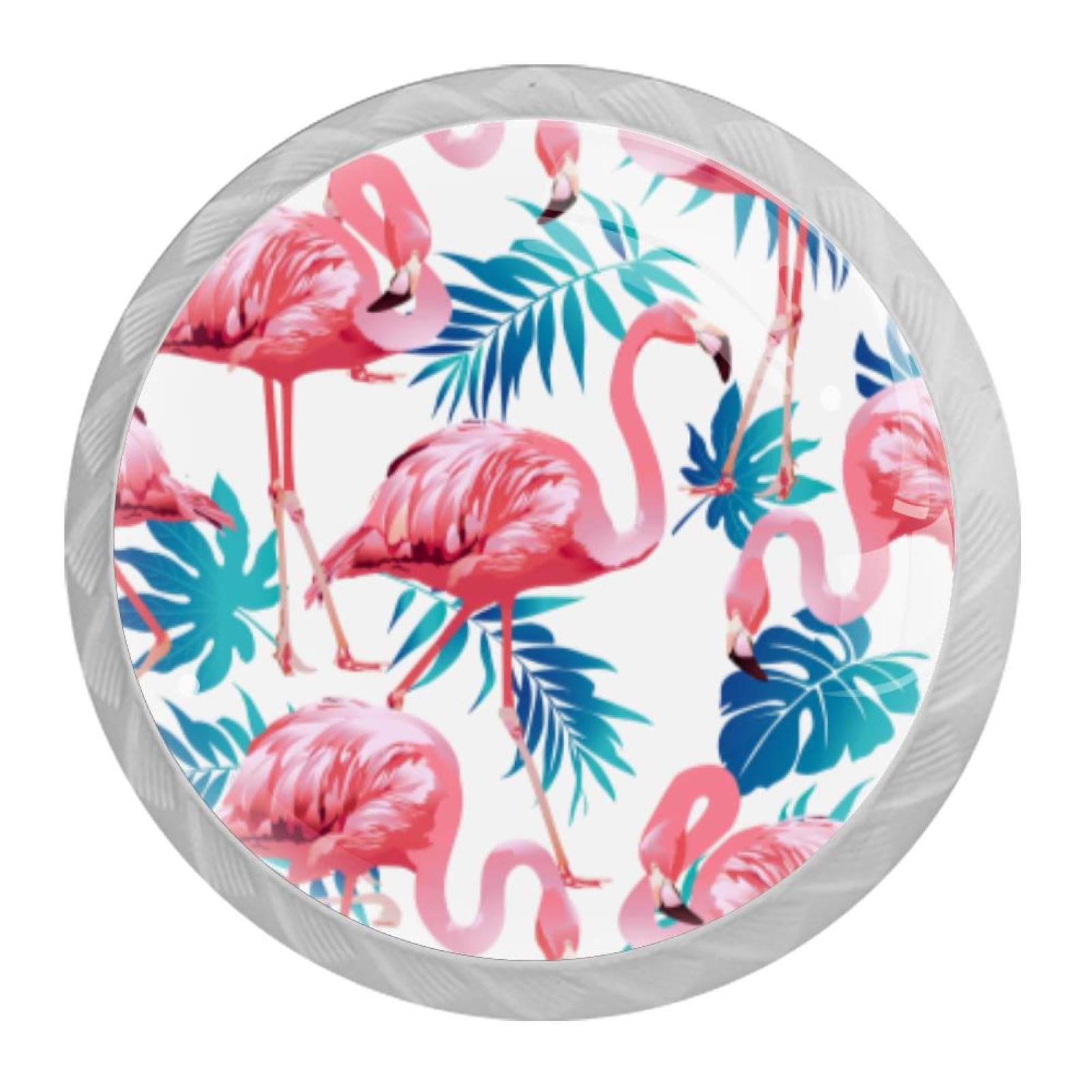 Tqmspg 4 Pieces Drawer Pulls Flamingo Bird Door Knobs Dresser Handles for Kitchen Wardrobe Cupboard Hardware Furniture