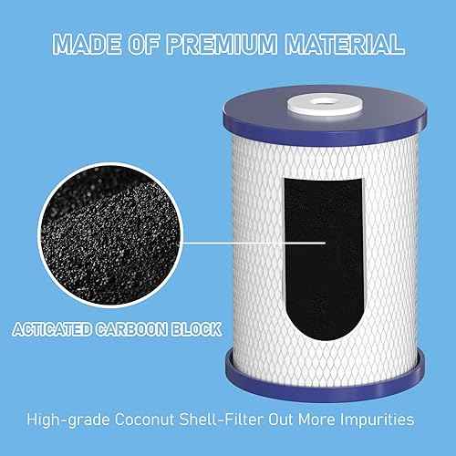 Miniatura 2 de Filtros de agua de carbón activado con cáscara de coco de 0.5 micrones compatibles con Royal Prestige Frescapure 4000, 4500, 5000, 6000 CT, 6000 UC,
