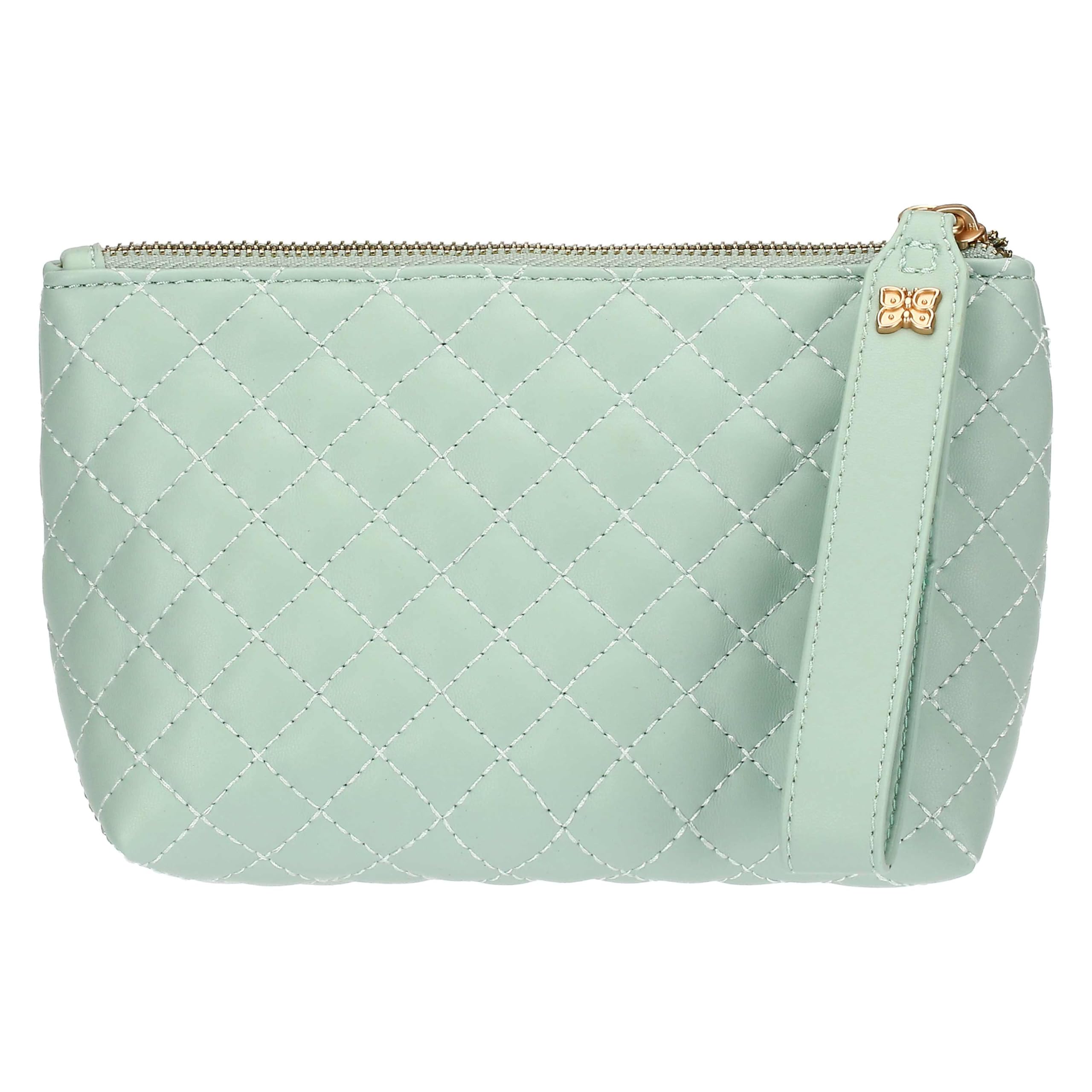 THUN - Pochette trapuntata, verde - ecopelle - Collezione Sempre con me - 17 x 8 x 13 cm