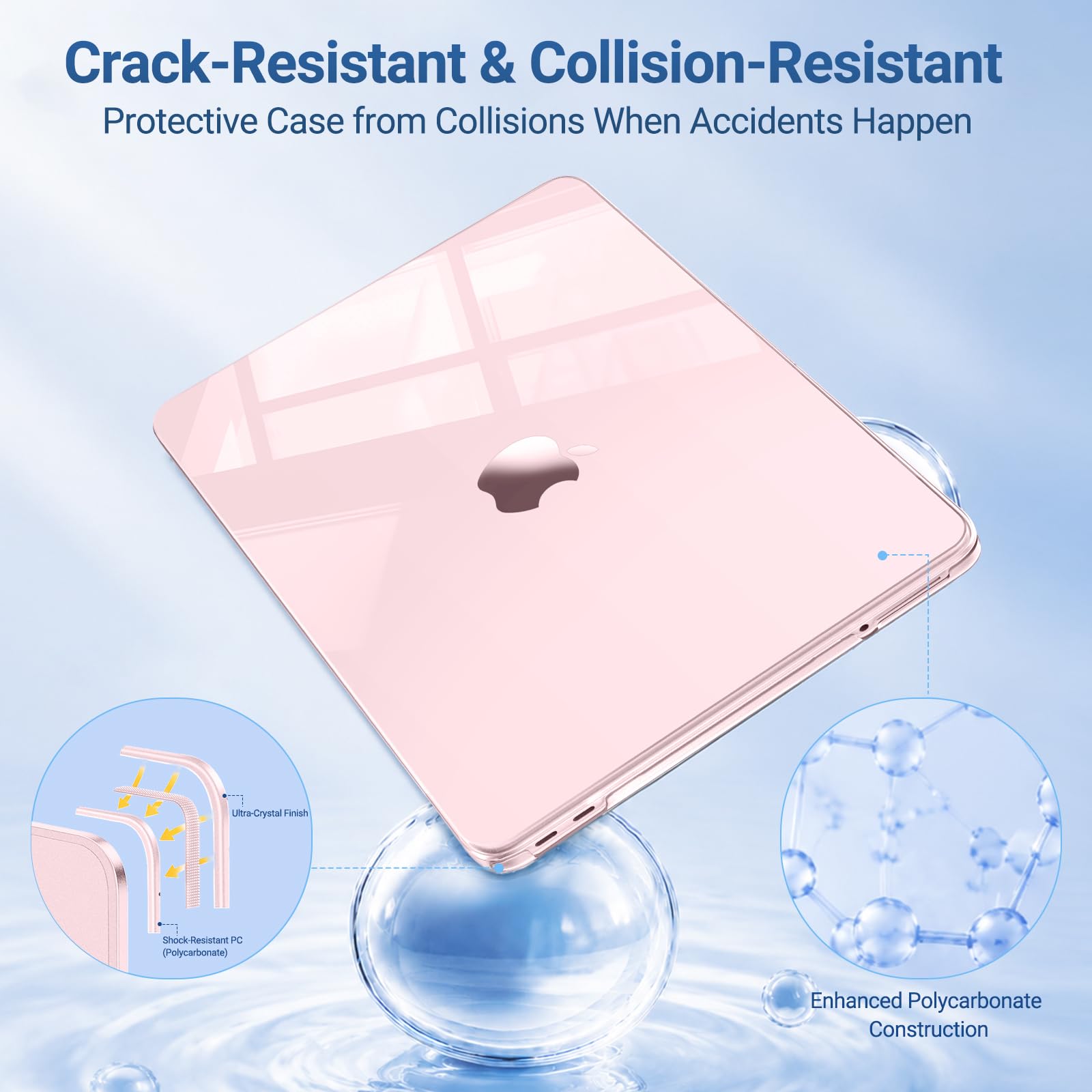 MOSISO Funda Compatible con MacBook Neo 13 Pulgadas Modelo A3404 2026 | con Chip A18 Pro, Ultradelgada Belleza Batural Superior Cierre Perfecto Protección Funda Rígida, Rosa Nube Cristal
