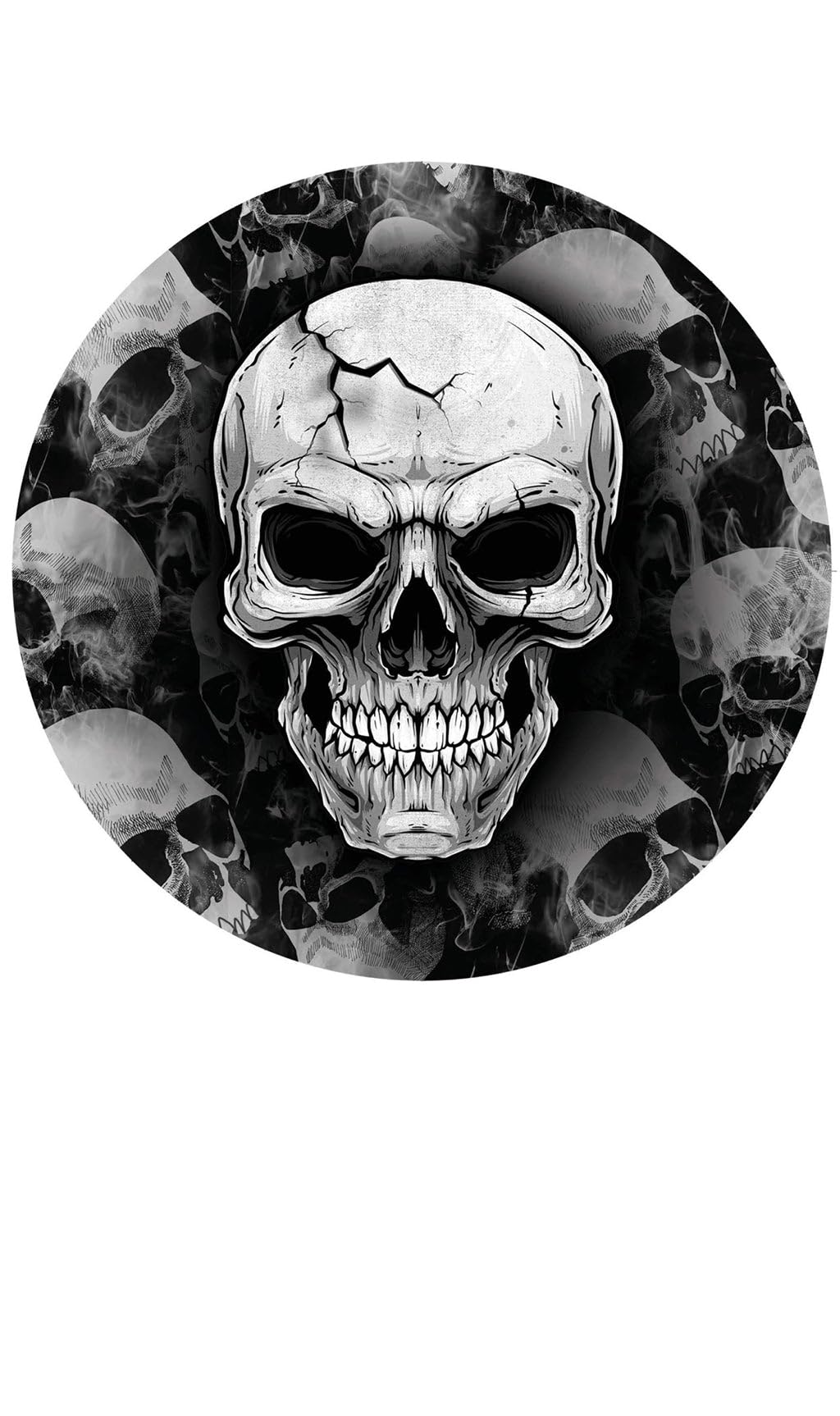 FIESTAS GUIRCA | 6 Disposable Skull Plates (23 cm) - Table Decoration for Halloween and Spooky Celebrations - Ideal for Scary and Horror Events - Grey