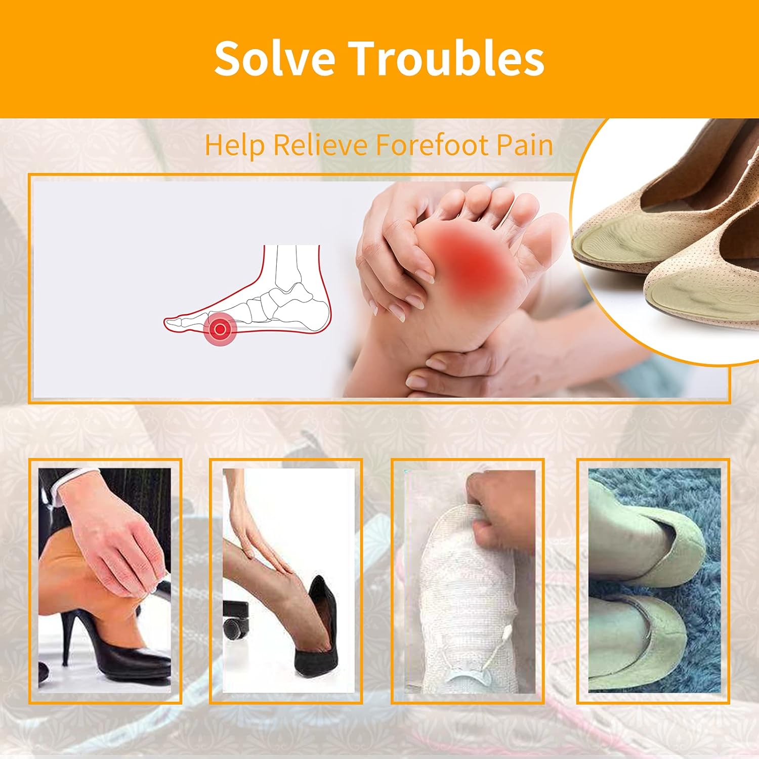 Buy Ball of Foot Cushions,Metatarsal Pads, Forefoot Pads for Foot Pain