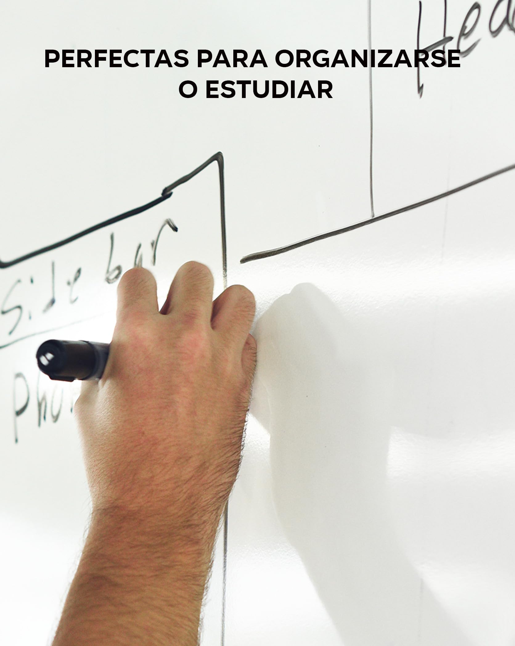 Lámina magnética blanca para escribir y borrar "pizarra imán". Pizarra Magnética 90cm-120cm. Incluye rotulador con imán