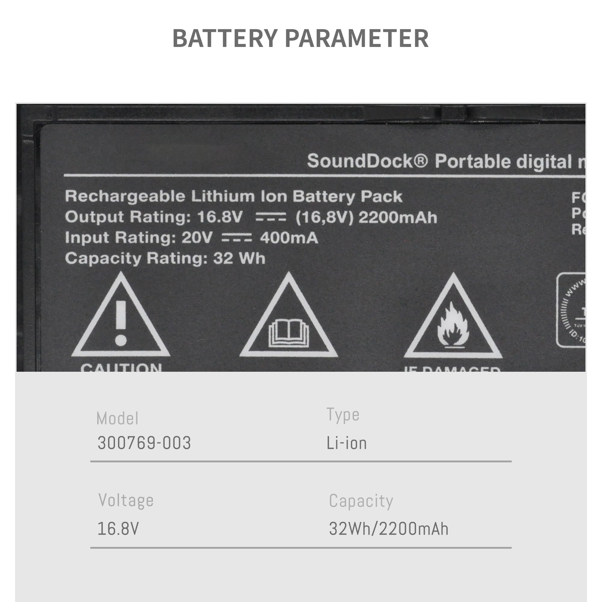 DFTIM 300769-003 Battery for Bose Sounddock Portable Digital Music System SoundLink Air Series 300769-002 300769-004 300769-001 300770-001 4ICR19/66 16.8V 2200mAh 32Wh (Black)