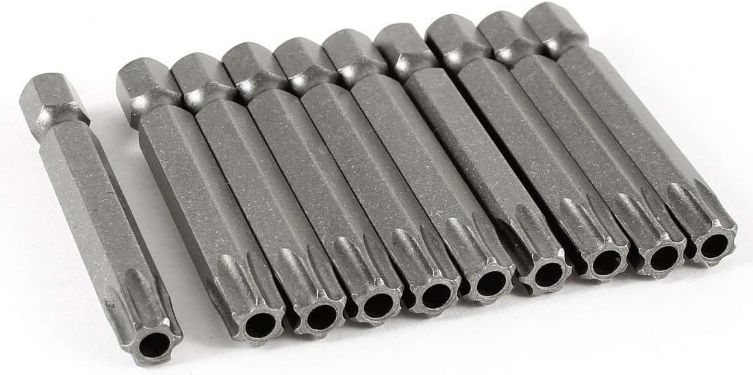 XMHF1/4- Inch Hex Shank Torx T40 S2 Steel Security Screwdriver Bit 50mm Long 10Pcs