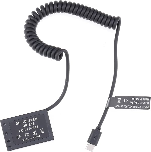 Cable adaptador de alimentación USB Type-C USB-C Fotga + batería ficticia decodificada LP-E17 acoplador DR-E18 para Canon R50 R50V R8 R10 R100 RP 77D 200D II 250D 750D 760D 800D 850D T6i T6s T7i T8i SL2 SL3 8000D 9000D