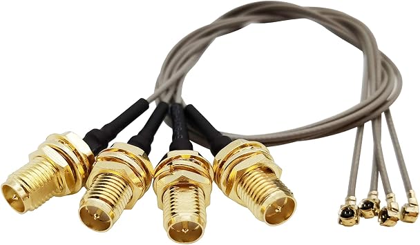 UFL to SMA Mini PCI U.FL to RP-SMA Female Ipex Connector Pigtail Antenna Extension Cable 10 Inch 4pcs