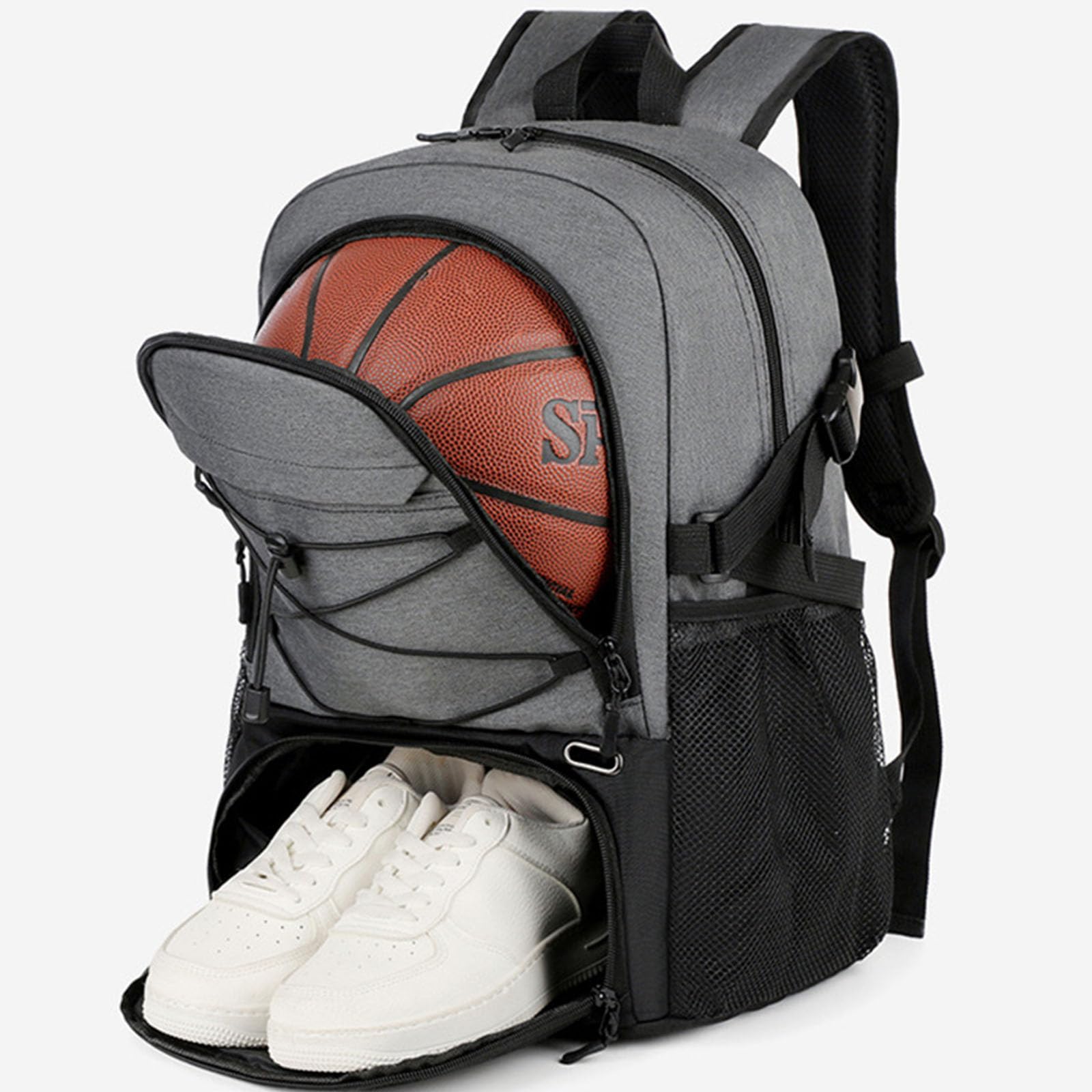 Zaino con tracolla imbottita Zaino sportivo impermeabile capacità per basket pallavolo campeggio palestra all ' aperto