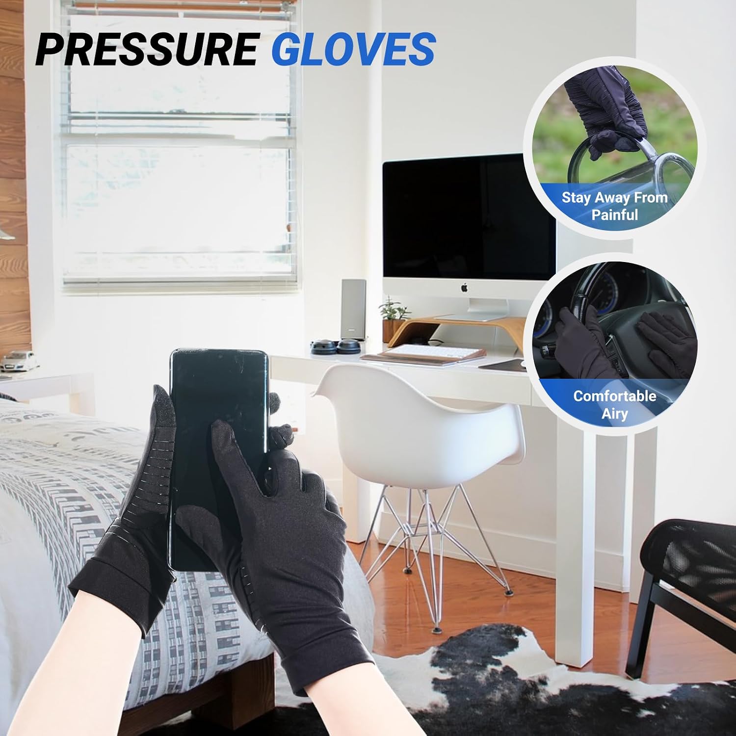 Copper Compression Gloves For Arthritis – Full Finger Touchscreen Gloves For Pain Relief & Improved Circulation – Men & Women - View #10