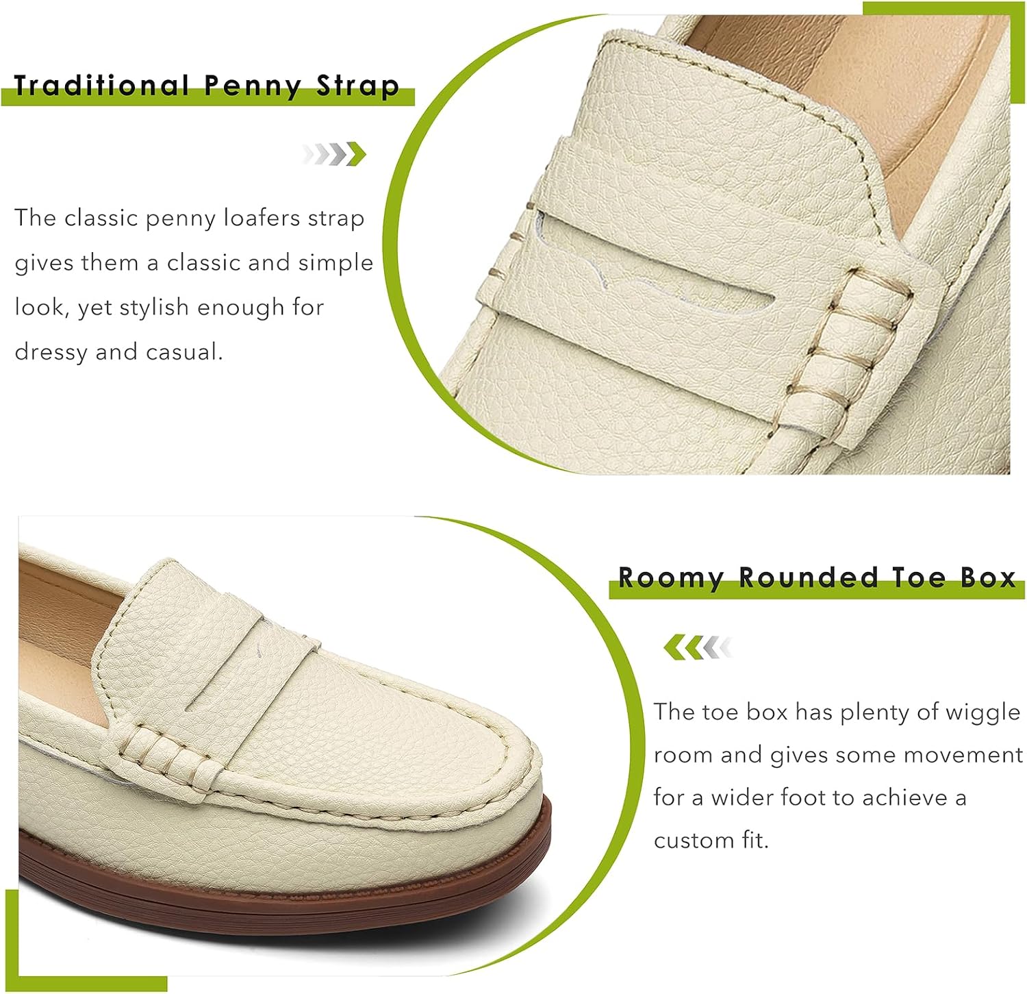 Geoeleph Women's Comfortable Leather Penny Loafers Cute Slip on Business Casual Dress Shoes Office Work Flats Lightweight Everyday Walking Shoes for Women image 4