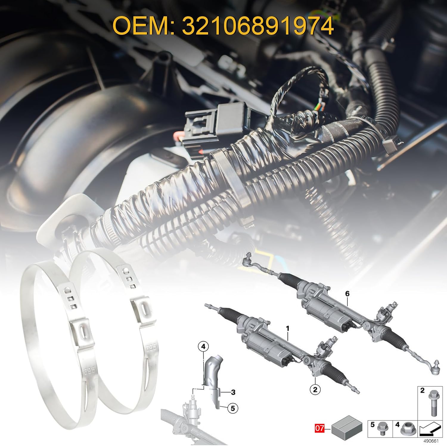 32106891974 860702001 Steering Rack Repair Kit 2011-2024 Fit ForBMW F20 F23 F22 F34 F30 F31 F36 F33 F32 X3 X4 Replace# 314021460111 EZCBM346 4221081
